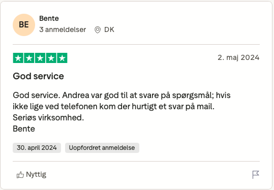 Trustpilot anmeldelser